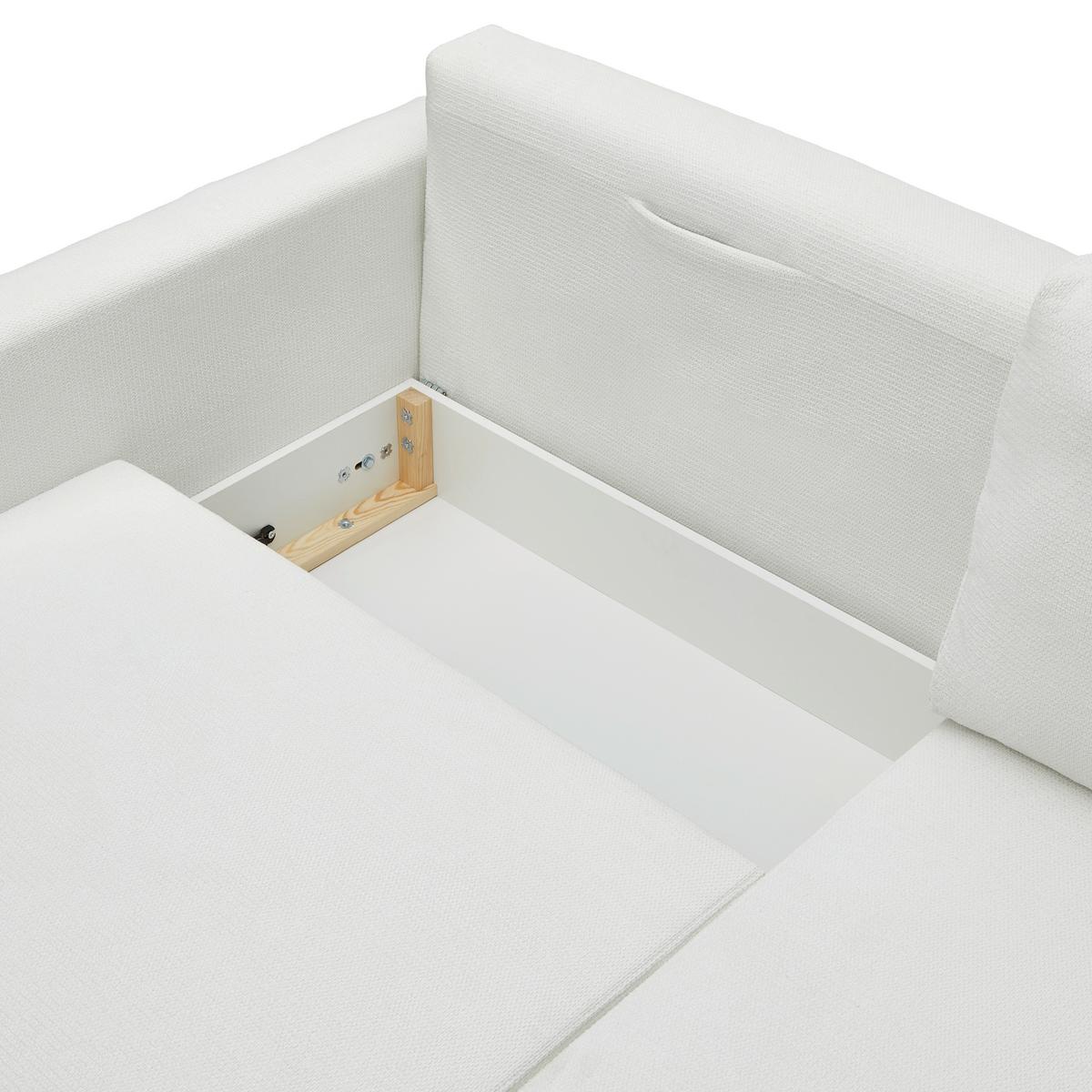 Wohnlandschaft Rio Weiß - Eichefarben/Weiß, MODERN, Holz/Textil (222/94/152cm) - Mömax