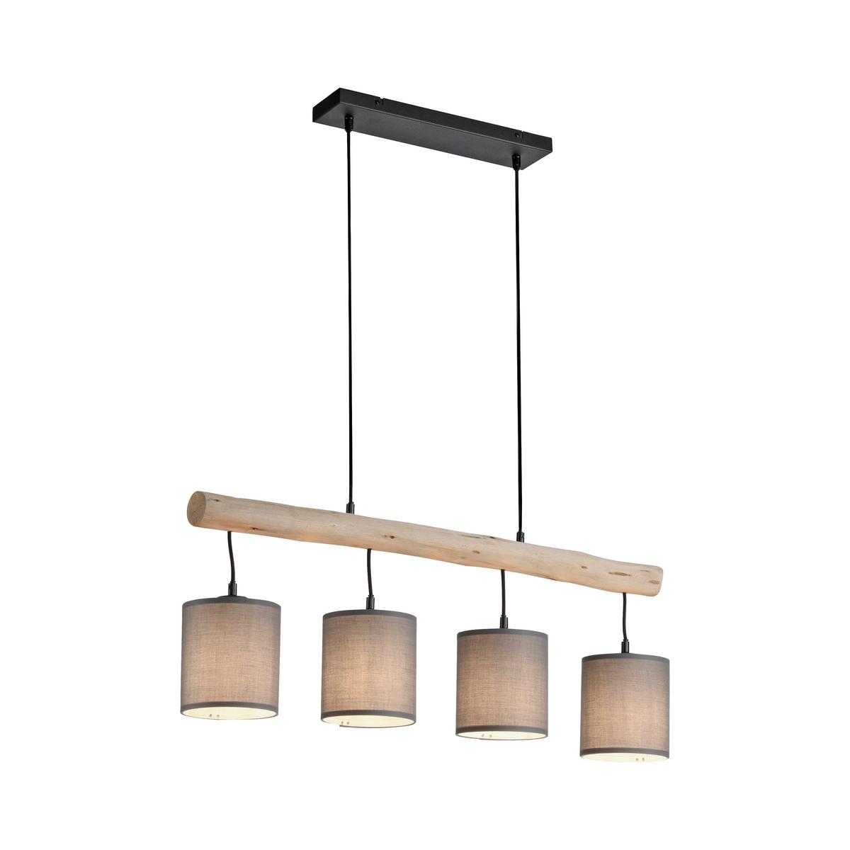LAMPA ZWIESZANA 15783-29 TRIBU - czarny/taupe, Natur, tworzywo sztuczne/metal (82,5/13,5/60-120cm) - Just Light