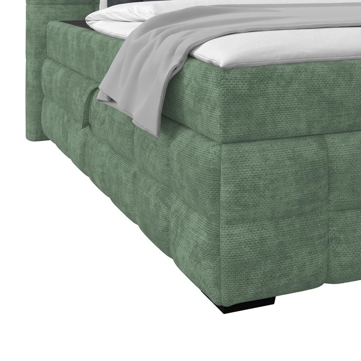 Box Krevet Vega - zelena/boje mente, Trend, tekstil/drvo (200/200cm) - Modern Living