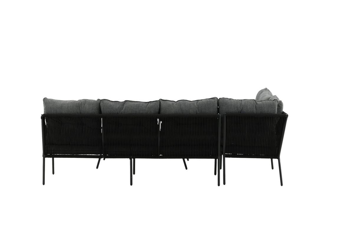Dining-Loungeset Berlin ca. 173x196 cm Schwarz - Schwarz, KONVENTIONELL, Metall (173/196cm) - Gardenson
