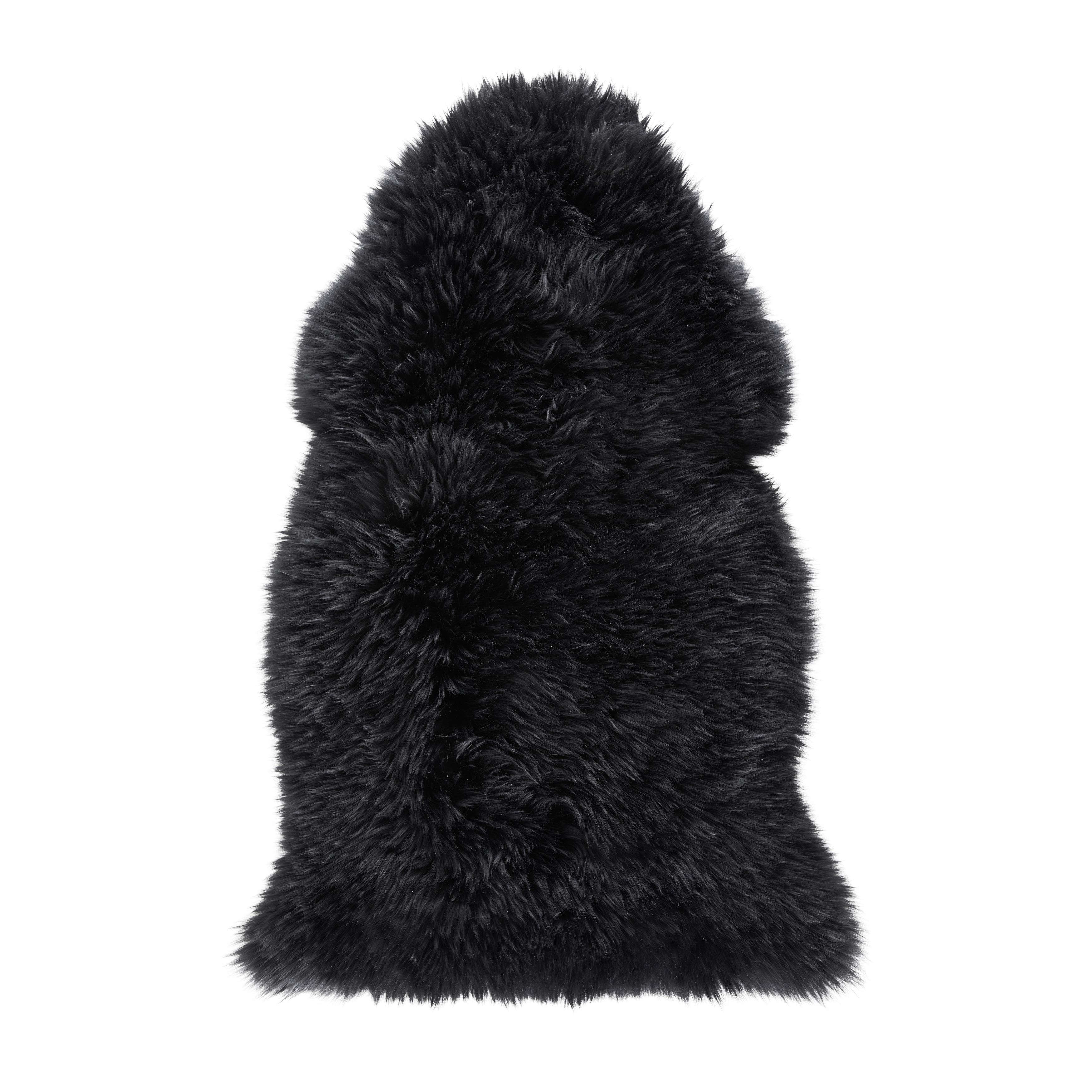 Schaffell Daciano in Schwarz - Schwarz, MODERN, Fell (95/60cm) - Bessagi Home