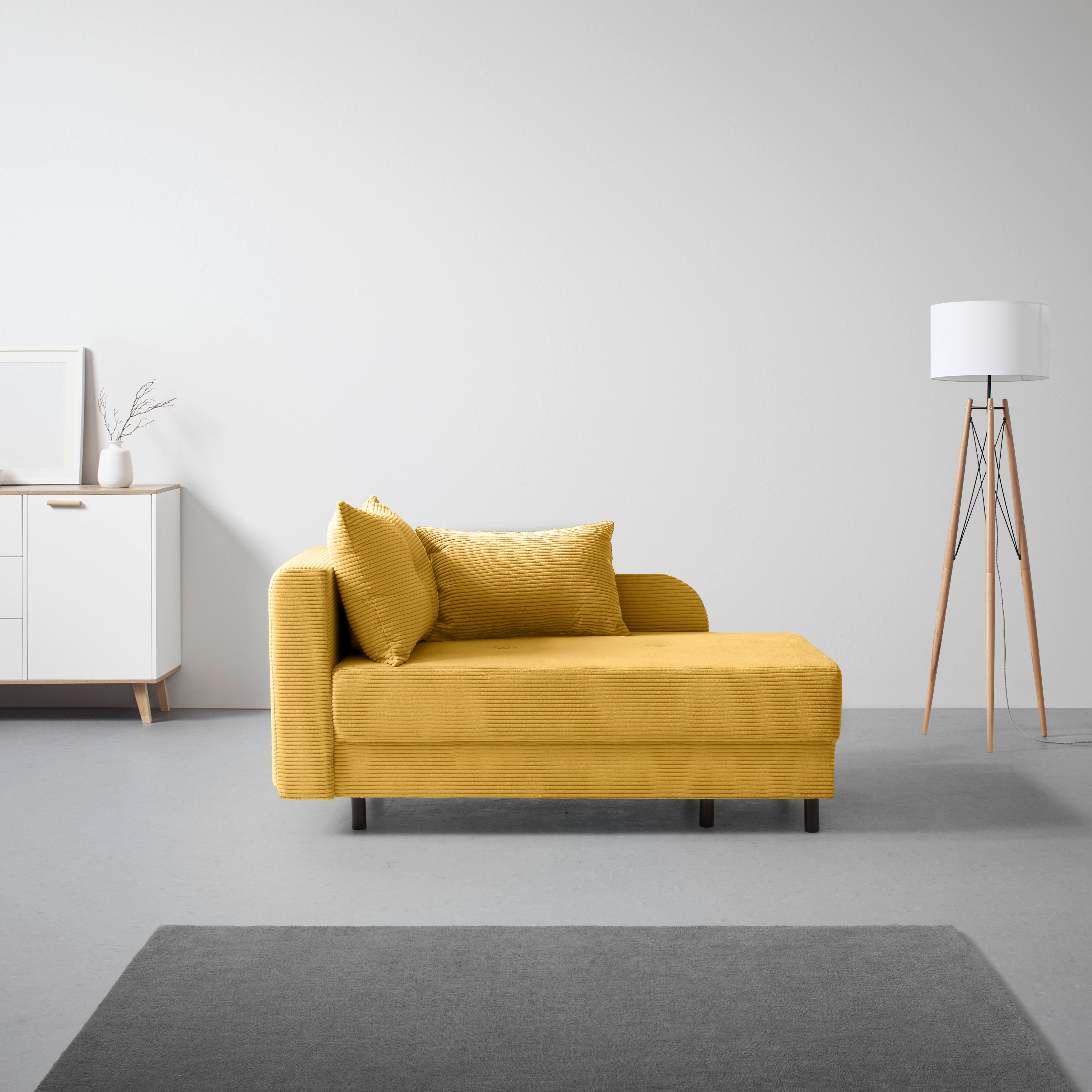 Liege Nova Senfgelb - Senfgelb/Schwarz, MODERN, Holz/Textil (85/62/145cm) - Mömax