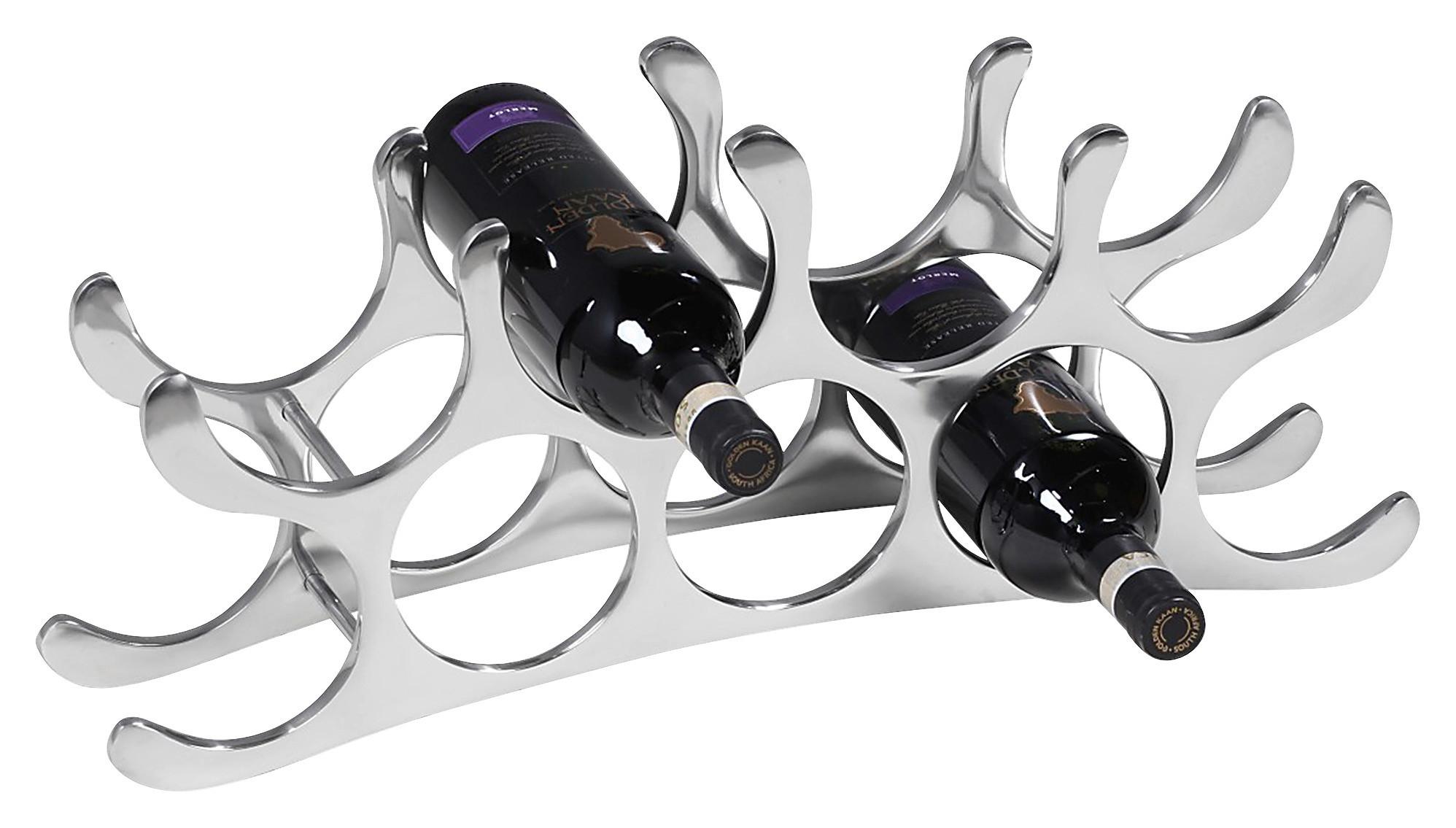Weinregal Metall Alufarben ca. 55x20x12cm - Alufarben, MODERN, Metall (55/20/12cm) - MID.YOU