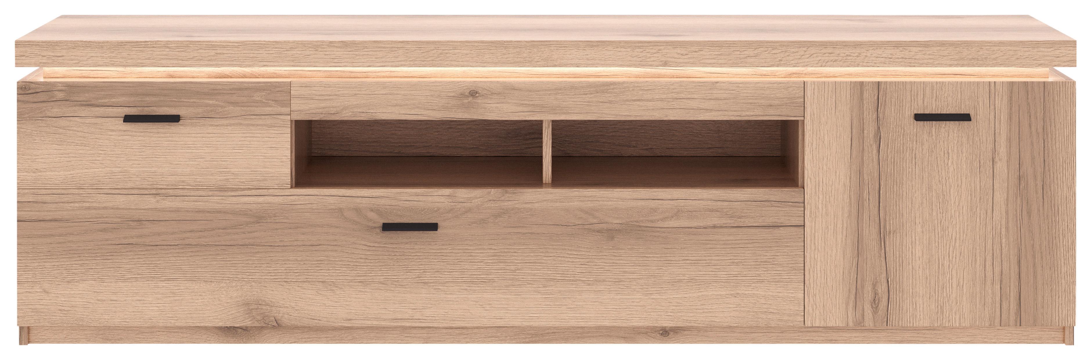 Tv-element Vancouver, Barva Hrasta, Led - barve hrasta/antracit, Moderno, kovina/leseni material (196/57/44cm) - Mömax