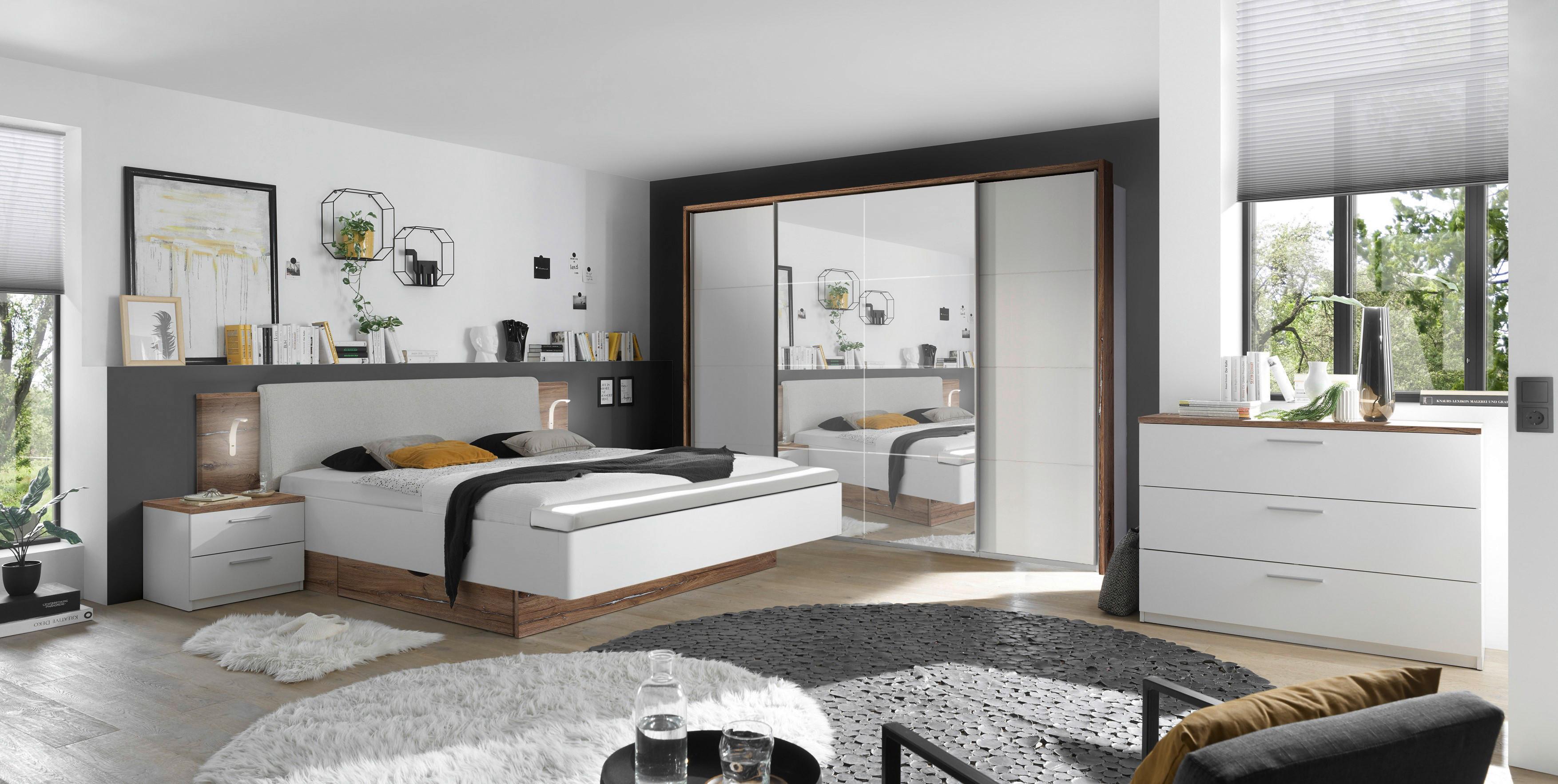 Dulap cu uși culisante Synchro-3-Top - alb, Konventionell, material pe bază de lemn (270/226/60cm) - Premium Living