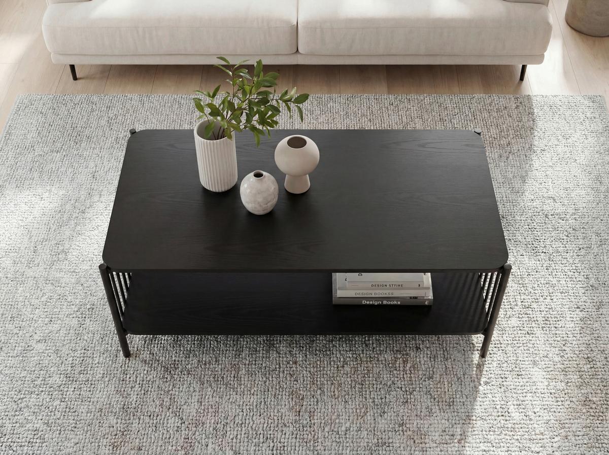 Couchtisch Wl7.637 - Schwarz, Design, Holzwerkstoff/Metall (110/60/42cm) - Livetastic
