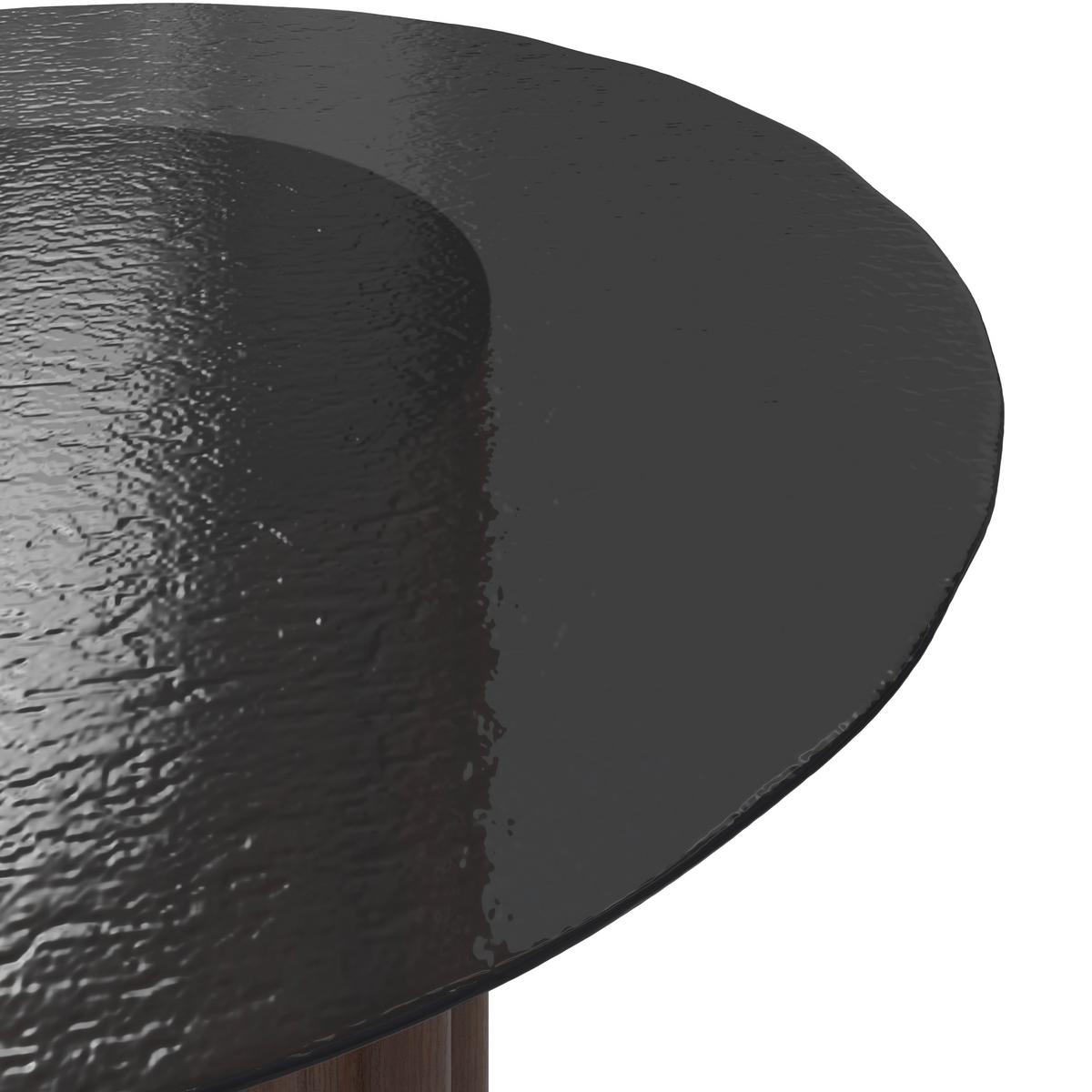 Jedilna Miza Zelia, Rjava, Ø 120cm - barva oreha/rjava, Moderno, steklo/leseni material (120/75/120cm) - Bessagi Home