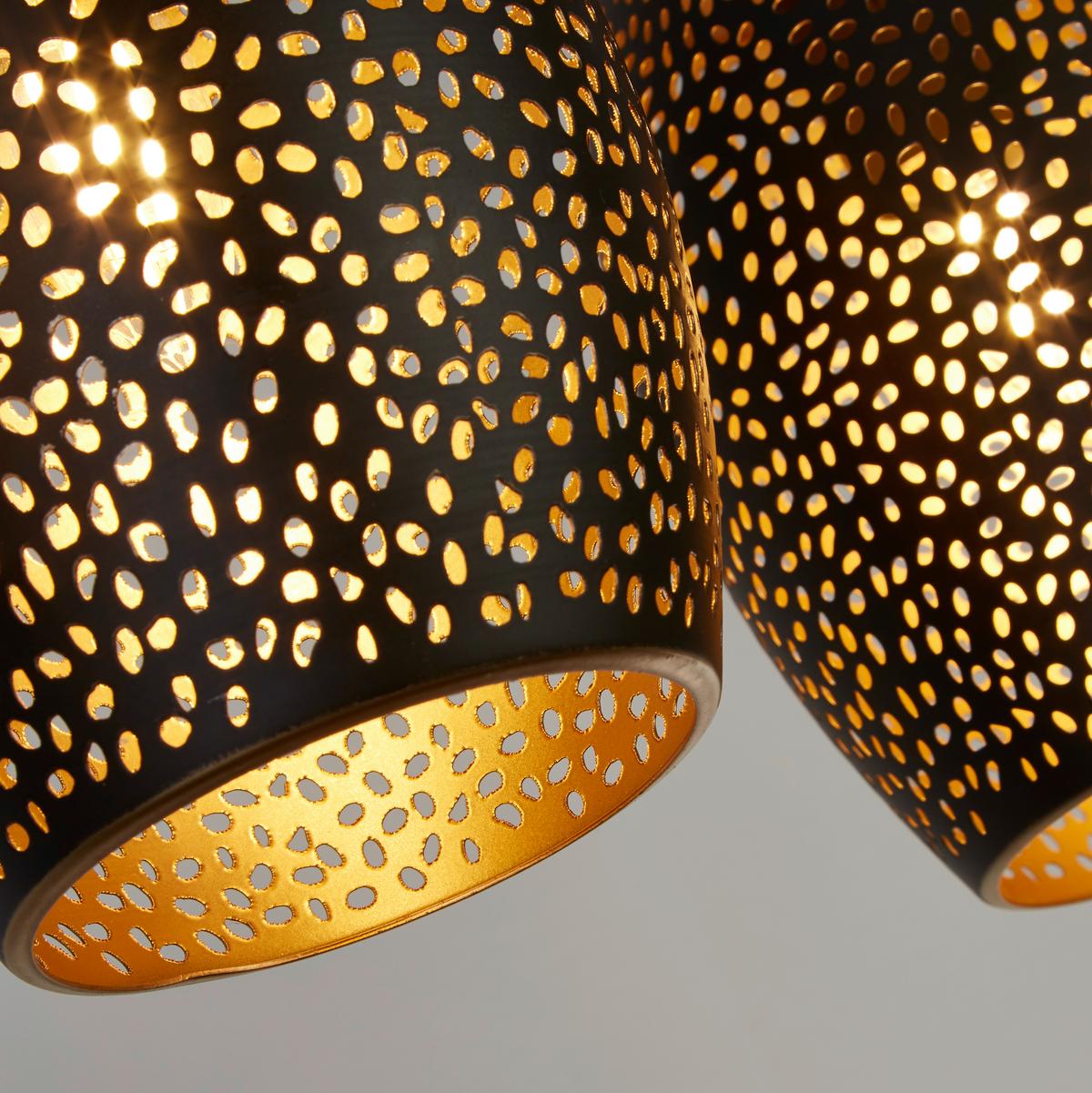 Függőlámpa 19231-4bgo Laser - fekete/aranyszínű, Design, fém (90/120/15cm)