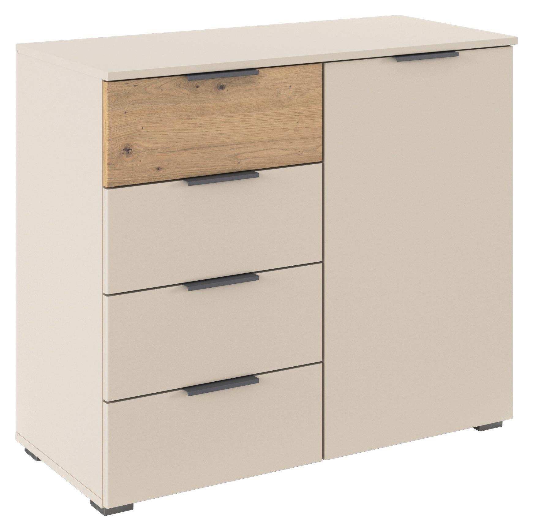 Kommode Ellmau Champagner/Eiche Artisan - Champagner/Eiche Artisan, KONVENTIONELL, Holzwerkstoff/Kunststoff (93/81/42cm) - Premium Living