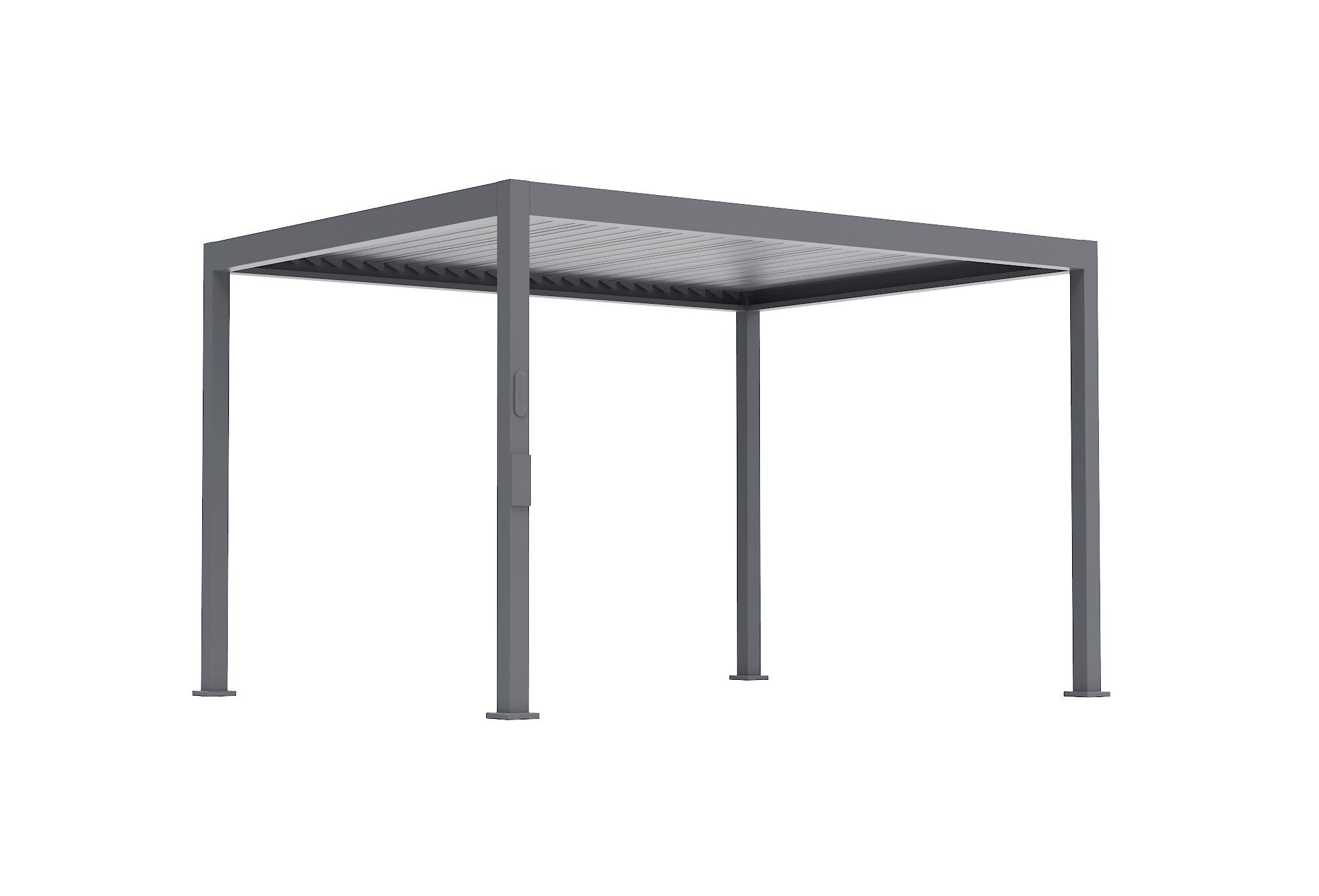 Pergola Core Anthrazit mit LED - Anthrazit, Basics, Metall (393/250/300,2cm) - Gardenson