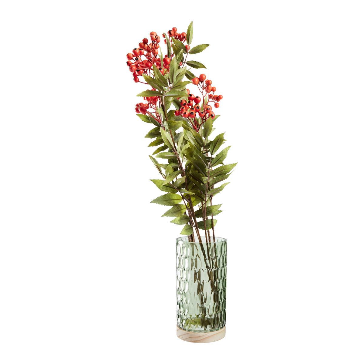 Vase Lilly diverse Farben - Klar/Pink, Konventionell, Glas/Holz (10/19,5cm) - Modern Living