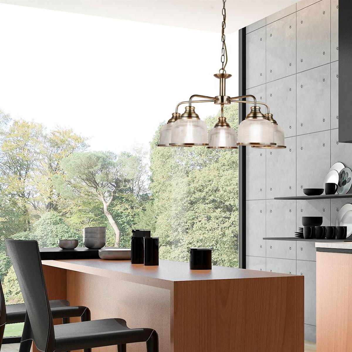 Függőlámpa 1685-5ab Bistro Ii - sárgarézszínű, Konventionell, üveg/fém (58/88cm)