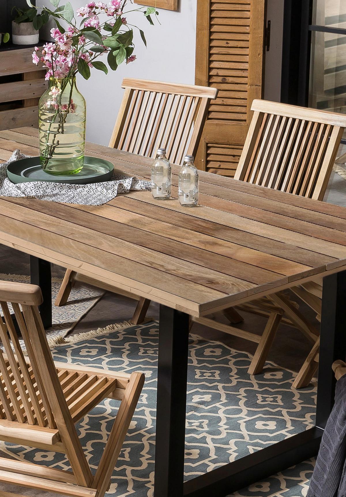 Gartenklappsessel-Set 2-er-Set Naturfarben Teakholz - Naturfarben, Natur, Holz (55/89/51cm) - Gardenson