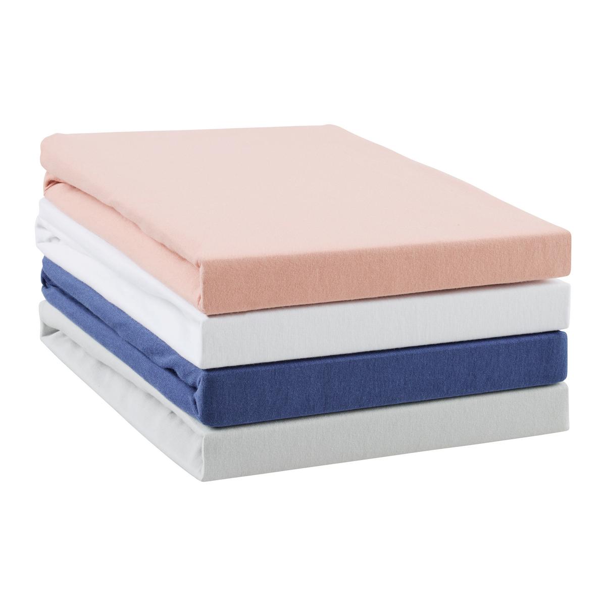 Spannleintuch Elasthan Dunkelblau ca. 100x200cm - Dunkelblau, Textil (90-100/200cm) - Premium Living