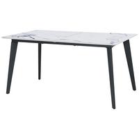 Jedilna Miza Alvaro, Bela, 180-220x100 - črna/bela, Trendi, kovina/leseni material (180/220/75/100cm) - MID.YOU
