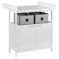 Wickelkommode White Weiß/Silber - Weiß, ROMANTIK / LANDHAUS, Holzwerkstoff/Kunststoff (87/100/75cm) - Based