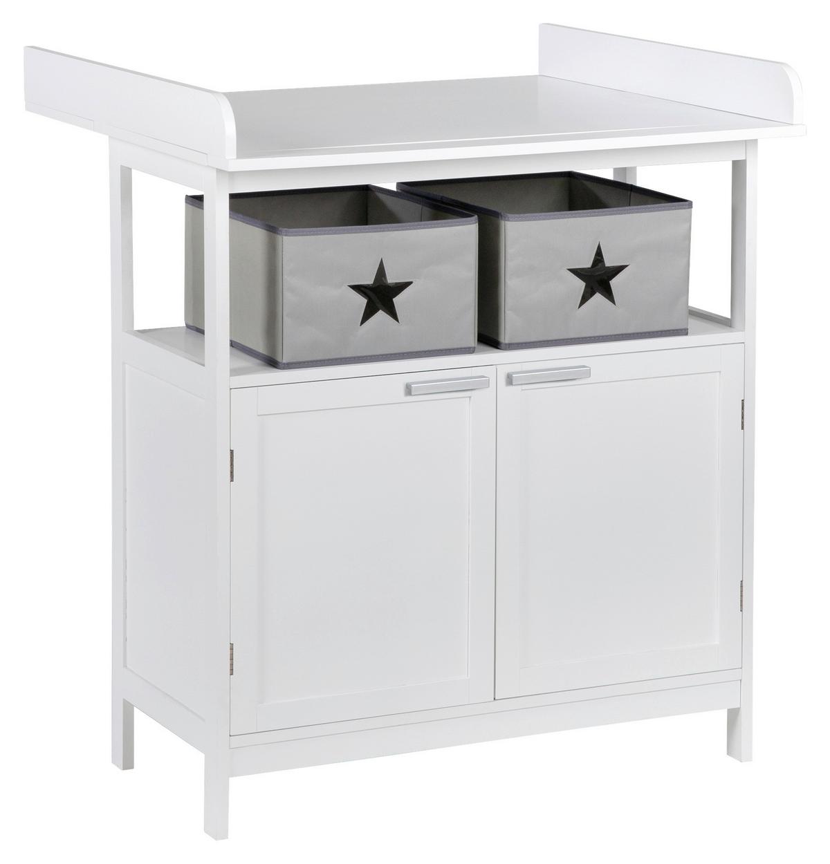 Wickelkommode White Weiß/Silber - Weiß, ROMANTIK / LANDHAUS, Holzwerkstoff/Kunststoff (87/100/75cm) - Based