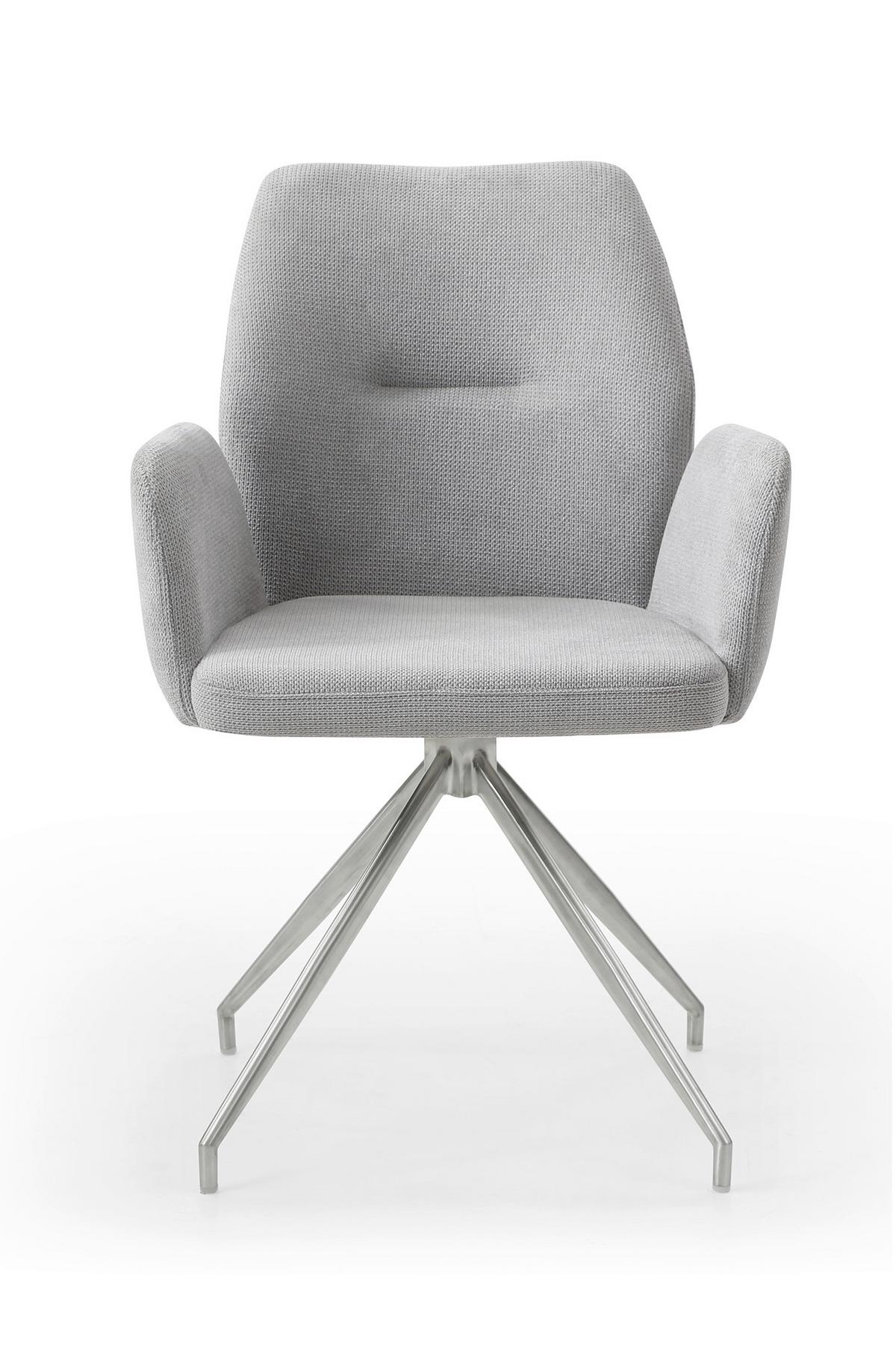 Naslanjač Sofija, Svetlo Siva, Vrtljiv - srebrne barve/temno siva, Moderno, kovina/tekstil (60/89/62cm) - Livetastic