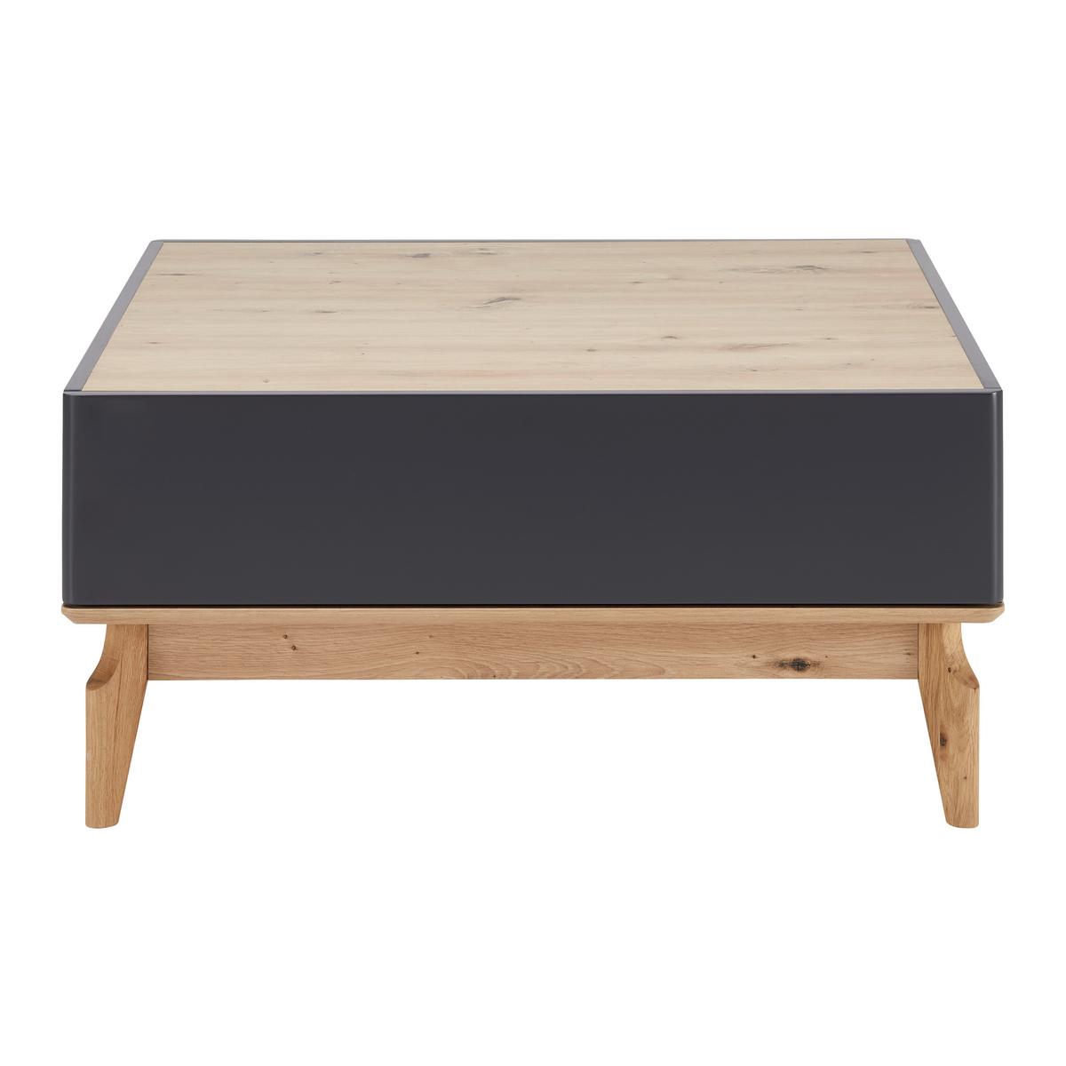Couchtisch Holz, quadratisch, "Fosco", Eiche - Eichefarben/Grau, Modern, Holz (80/80/38cm) - Bessagi Home