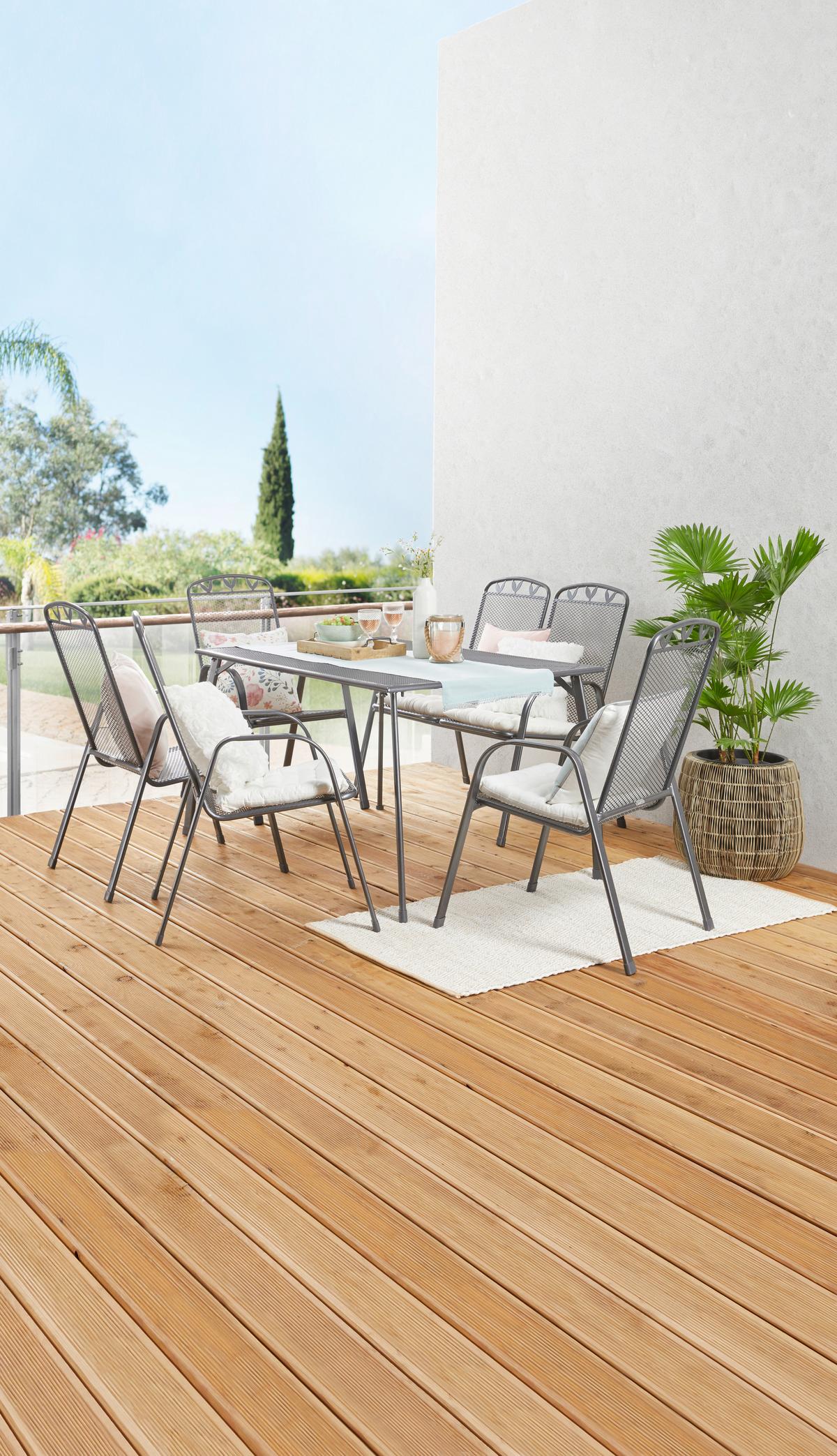 Gartentisch Bratislava in Silberfarben - Silberfarben, Kunststoff/Metall (140/74/90cm) - Mömax