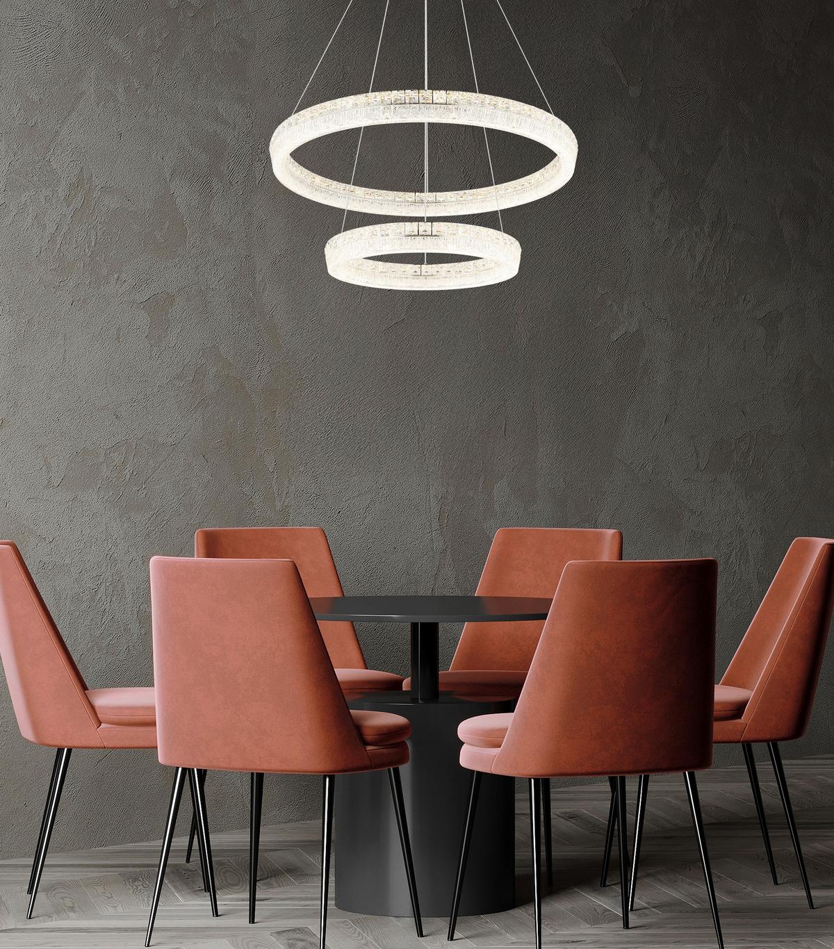 Led Viseća Svjetiljka Laurel - prozirno/boje kroma, Design, staklo/metal (80/120cm) - Globo