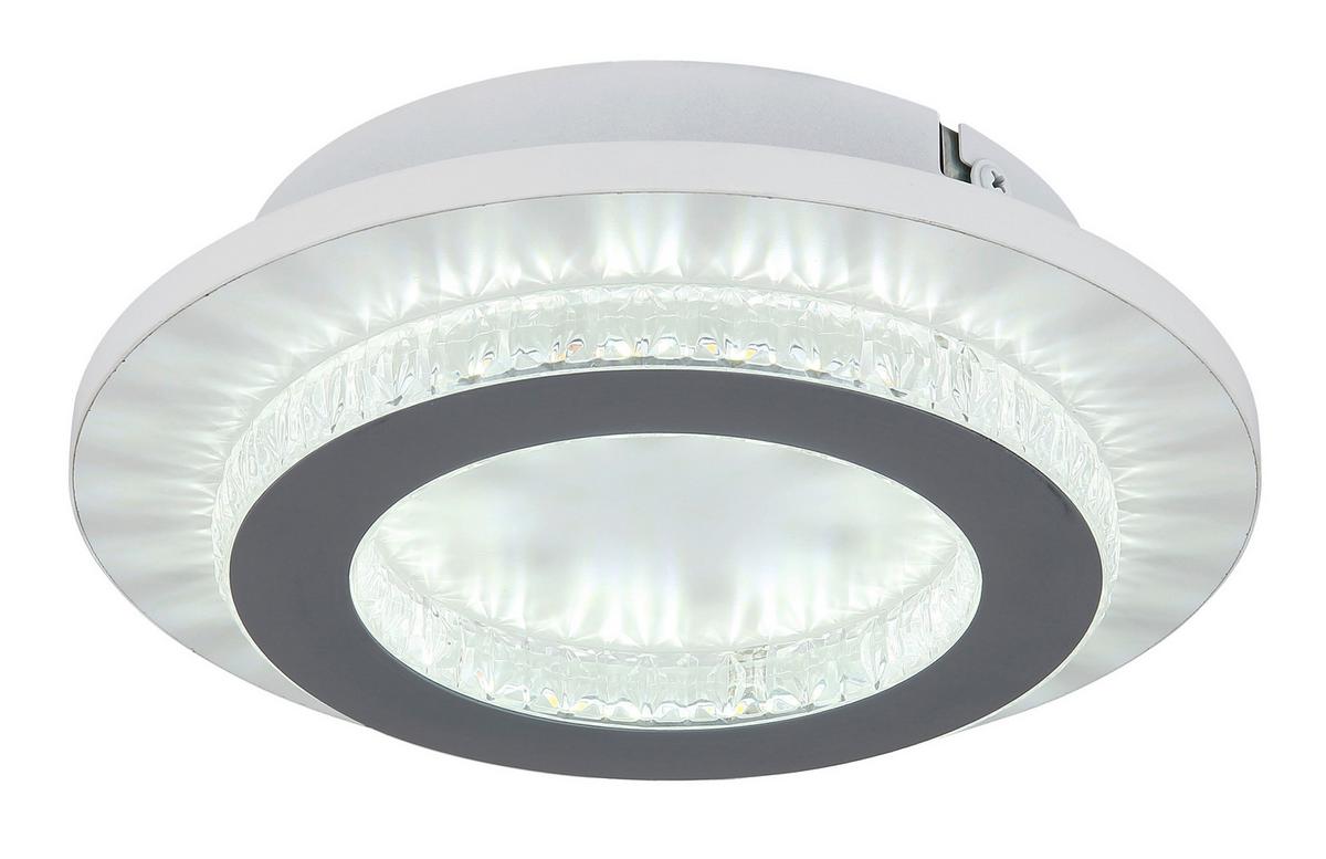 LED-DECKENLEUCHTE 48042-12W  JAYDEN - Klar/Weiss, Design, Kunststoff/Metall (20/5,5cm) - Globo