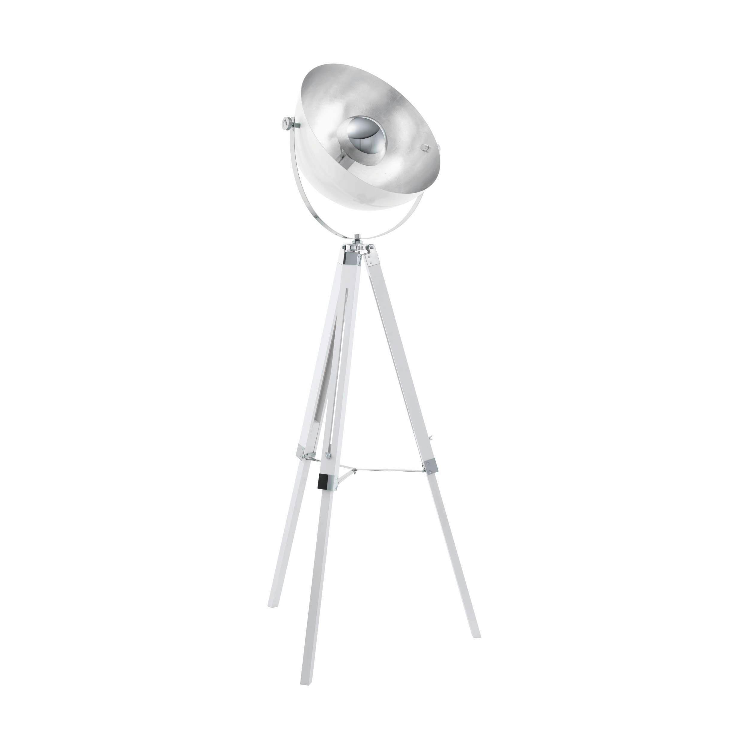 Stehleuchte 49877* Covaleda - Weiss/Silberfarben, Design, Holz/Metall (55/164cm) - Eglo
