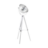 Stehleuchte 49877* Covaleda - Weiss/Silberfarben, Design, Holz/Metall (55/164cm) - Eglo