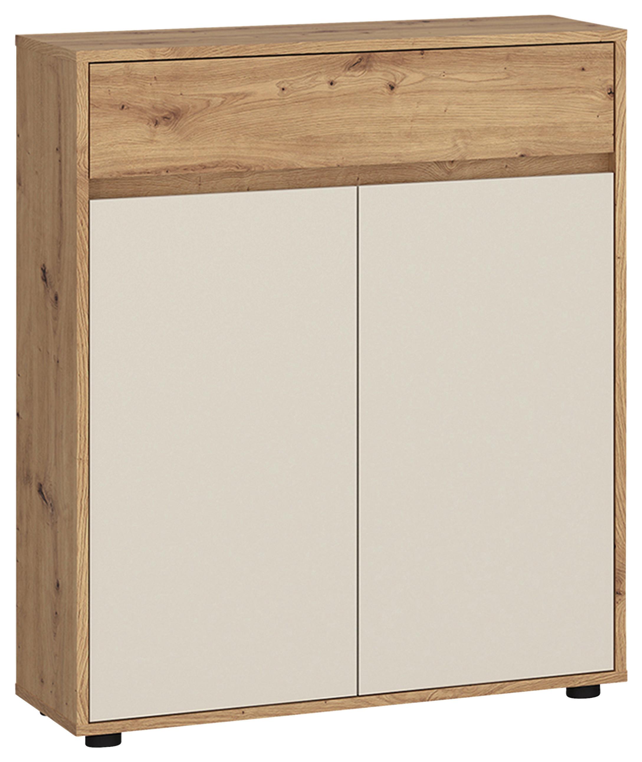 Komoda Caneva - kašmir/hrast artisan, Osnovno, pločasti materijal/plastika (80/98/35,3cm) - Modern Living