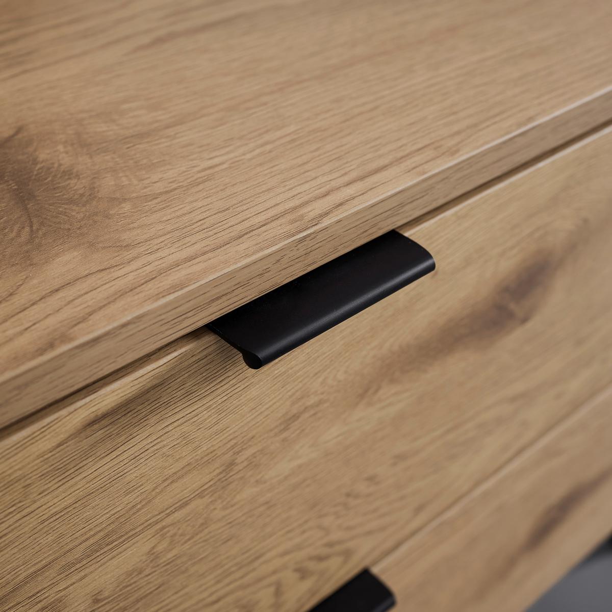 Garderobe Connor Eichefarben/Schwarz MDF - Eichefarben, MODERN, Holz/Metall (90/160/43cm) - Bessagi Home