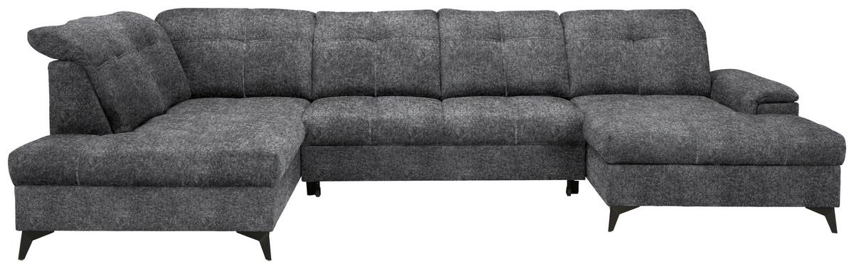 Wohnlandschaft Sierra Grau - Grau, Modern, Textil/Metall (181-230/90-106/364cm) - Mömax
