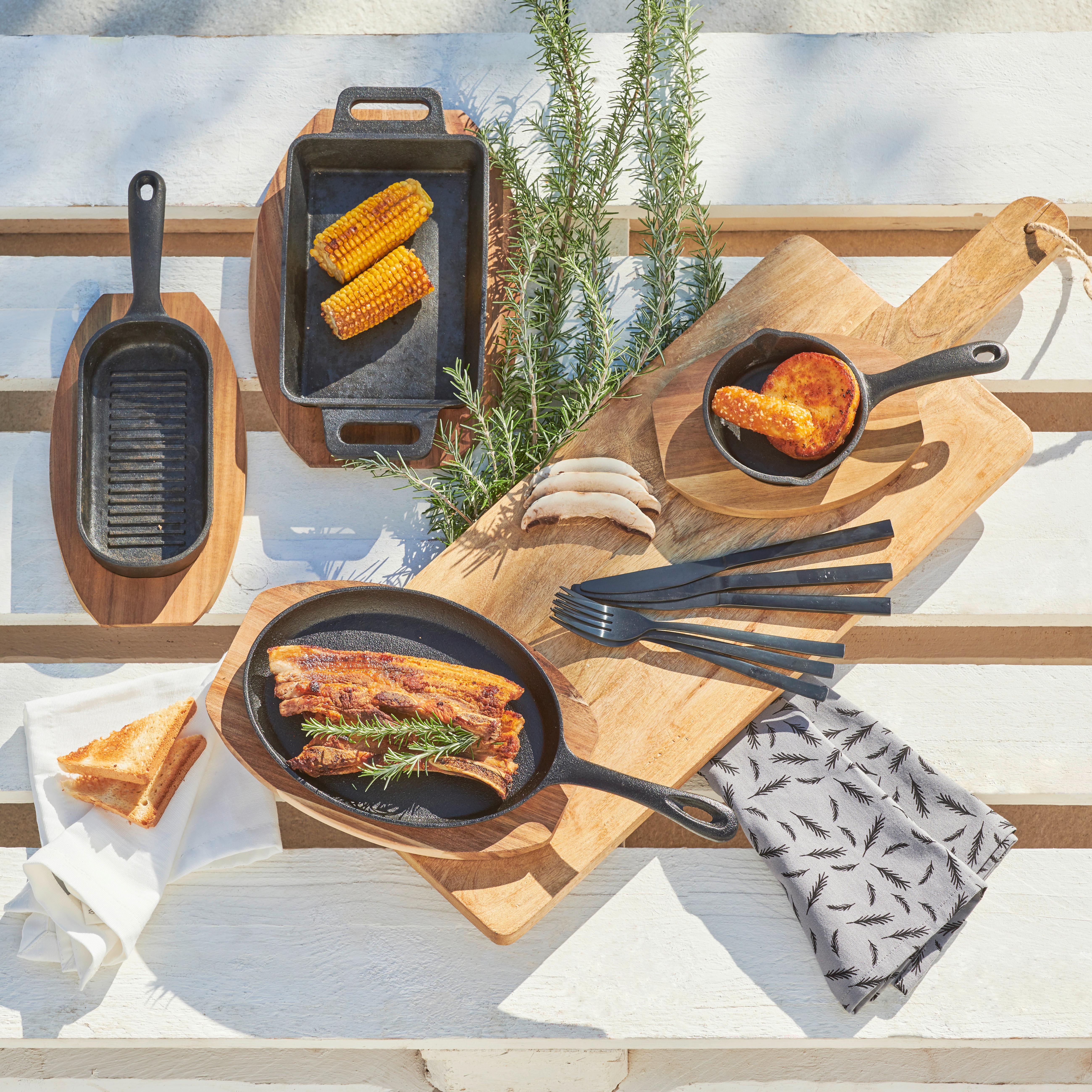 Servirna Ponev Gourmet - črna/naravne barve, Konvencionalno, kovina/les (31,6/14,5/5cm) - Mömax