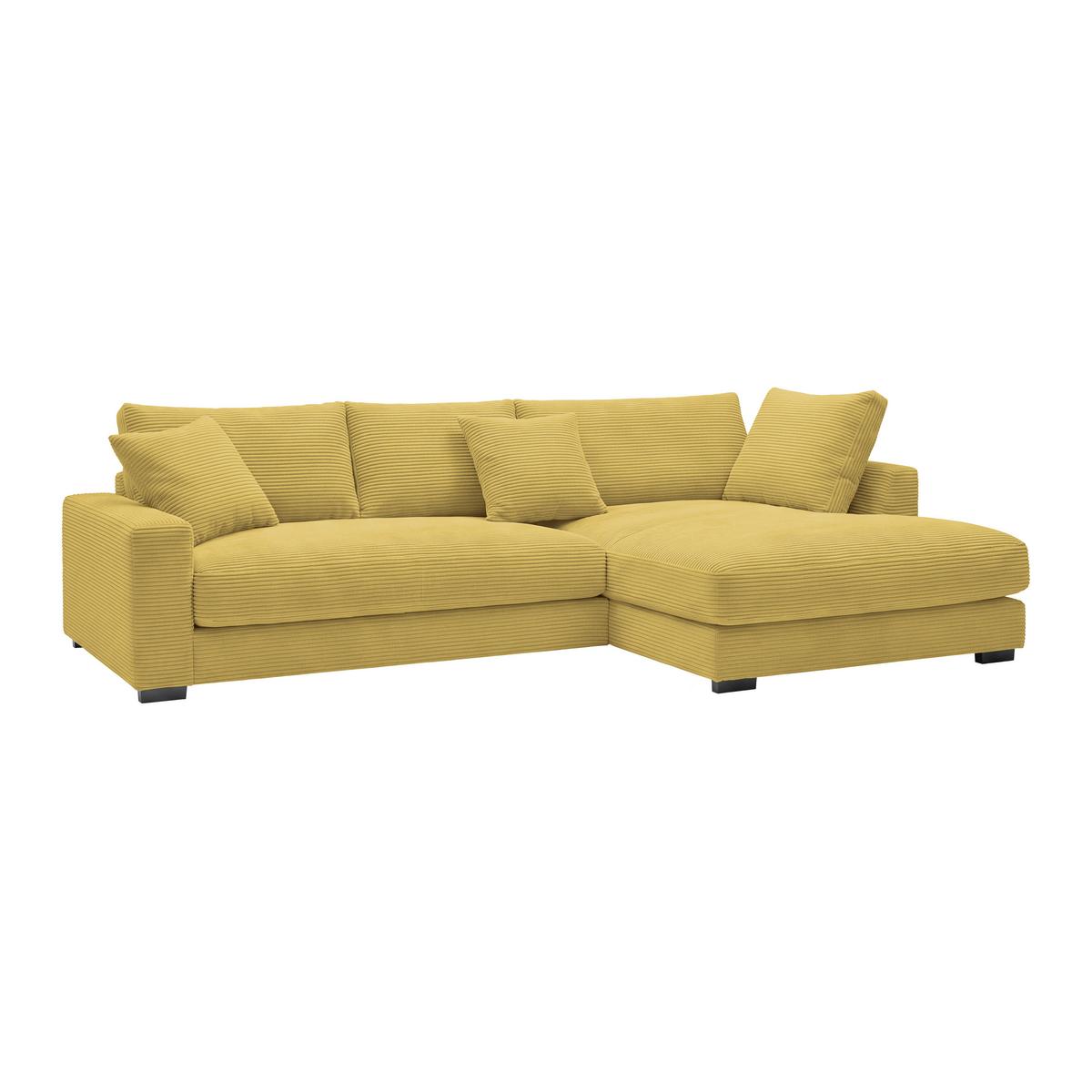 Ecksofa Pedro Senfgelb - Senfgelb/Schwarz, MODERN, Kunststoff/Textil (300/190cm) - Mömax