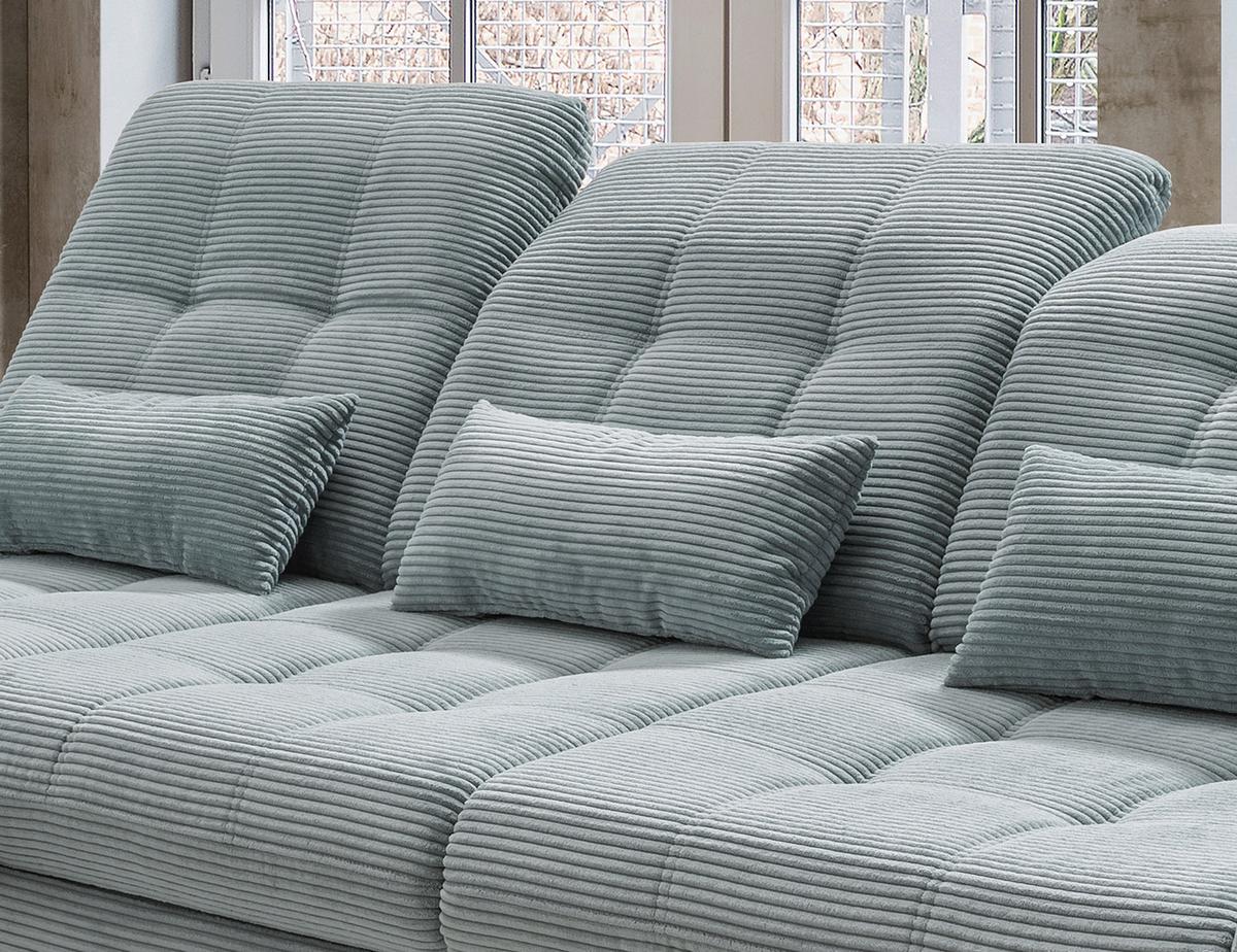 Ecksofa mit Bettkasten Rigatti ca. 184x314 cm Blau - Schwarz/Hellblau, MODERN, Textil/Metall (184/314cm) - Livetastic