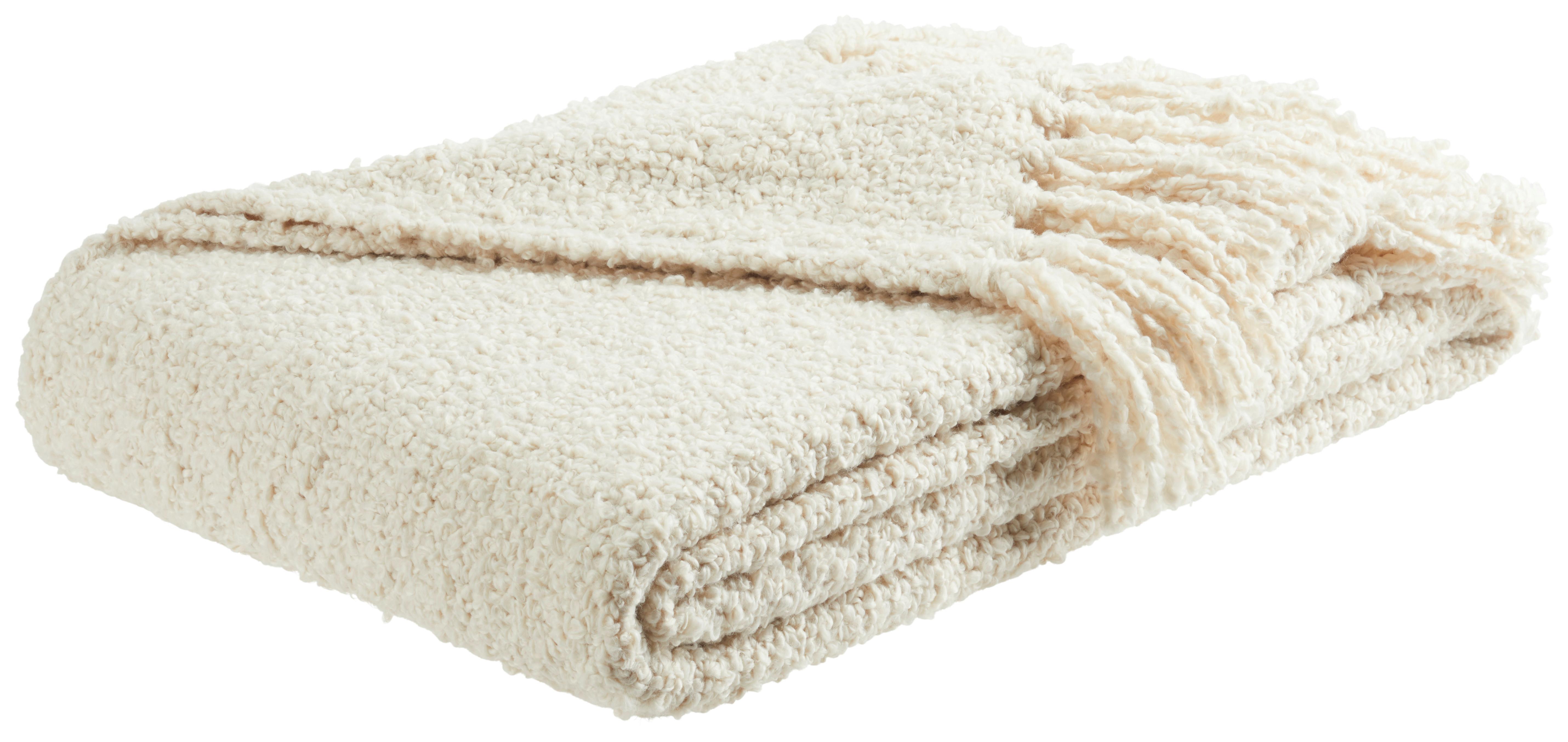 Kuscheldecke Boucle in Weiss ca. 130x170cm - Weiss, Modern, Textil (130/170cm) - Modern Living