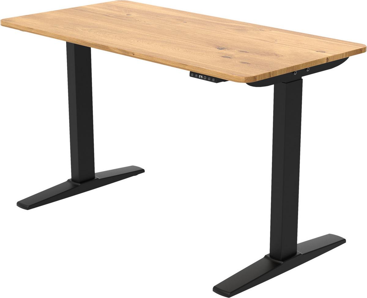 BIURKO ULIX  -EXKLUSIV- - czarny/dąb artisan, Modern, materiał drewnopochodny/tworzywo sztuczne (120/60/71-116cm) - Carryhome
