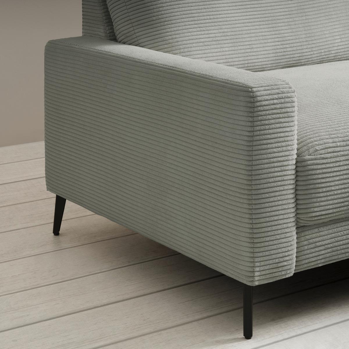 Wohnlandschaft Cora in Grau - Schwarz/Grau, MODERN, Holz/Textil (223/86/161cm) - Mömax
