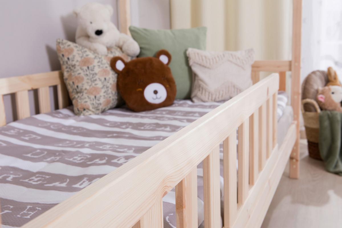 Hausbett Lou ca. 140x200 cm Holz - Naturfarben/Weiß, MODERN, Holz/Textil (140/200cm) - MID.YOU