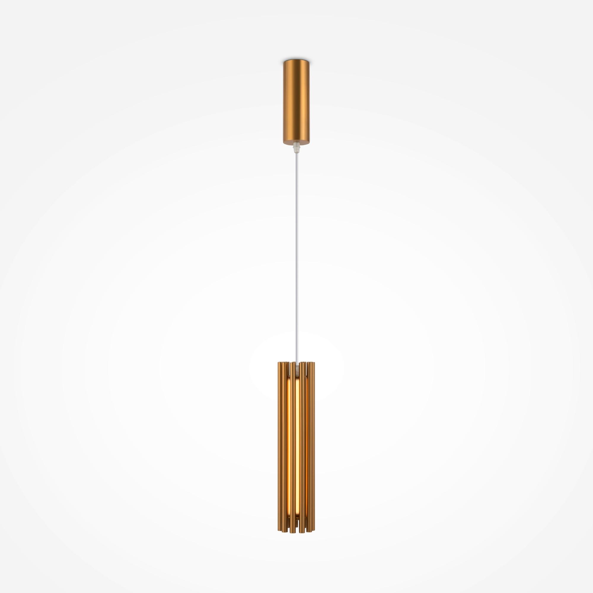 Pendelleuchte Sonata Messingfarben max. 12 Watt - Messingfarben/Goldfarben, Trend, Kunststoff/Metall (8,1/36cm) - MAYTONI