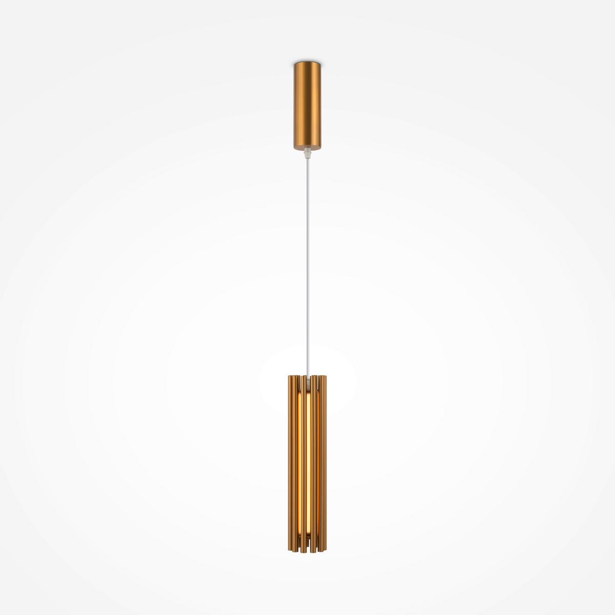 Pendelleuchte Sonata Messingfarben max. 12 Watt - Messingfarben/Goldfarben, Trend, Kunststoff/Metall (8,1/36cm) - MAYTONI