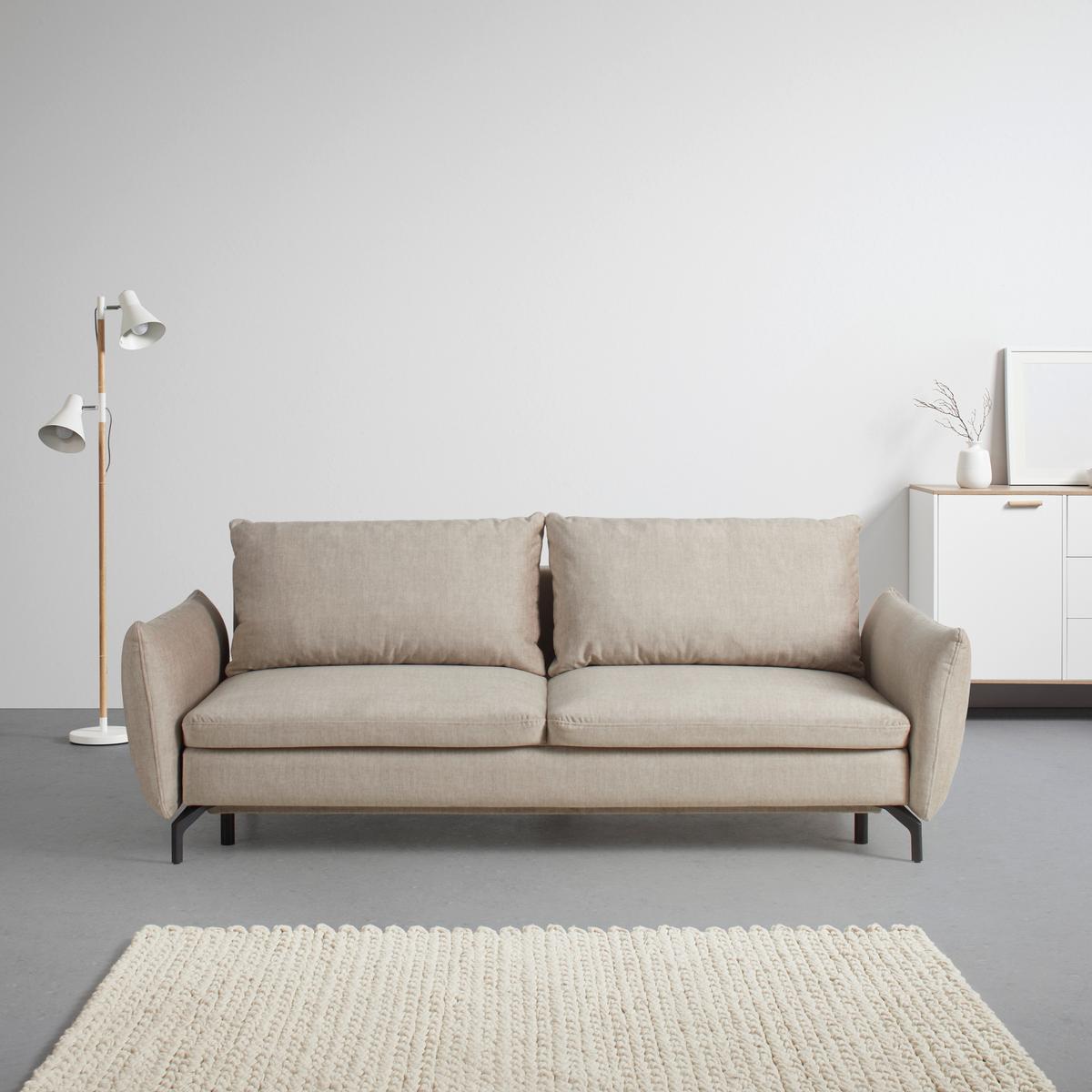 Zofa Mido, Bež, Ležišče - črna/bež, Moderno, kovina/tekstil (224/89/109cm) - Mömax