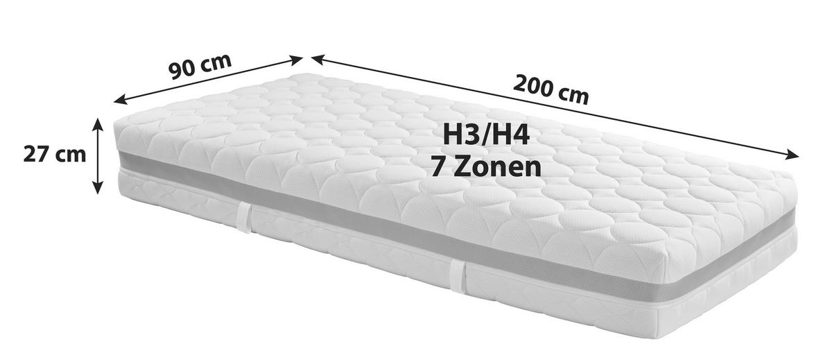 Madrac Od Komforne Pjene Silvy Deluxe H3/h4 - bijela, tekstil (90/200cm) - Primatex