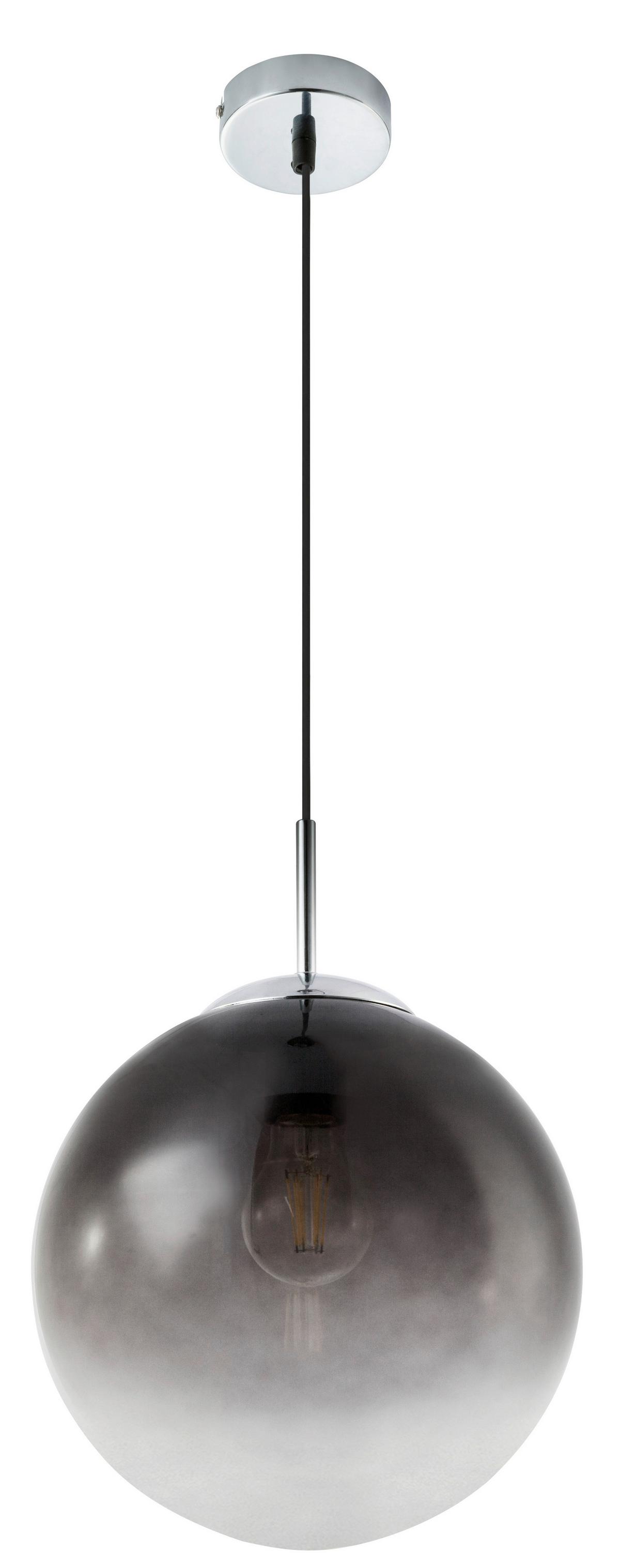 Viseča Svetilka 15862 - barve kroma/siva, Basics, kovina/steklo (25/120cm) - Globo