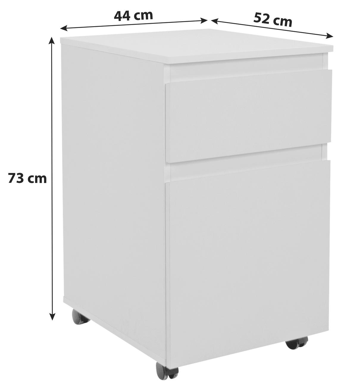 KONTENER NA KÓŁKACH IMAGE 31 - biały, Konventionell, materiał drewnopochodny/tworzywo sztuczne (44/73/52cm) - MID.YOU