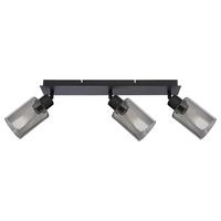 Strahler Hadera in Schwarz max. 15 Watt - Schwarz, MODERN, Glas/Metall (47/9/21,5cm) - Modern Living