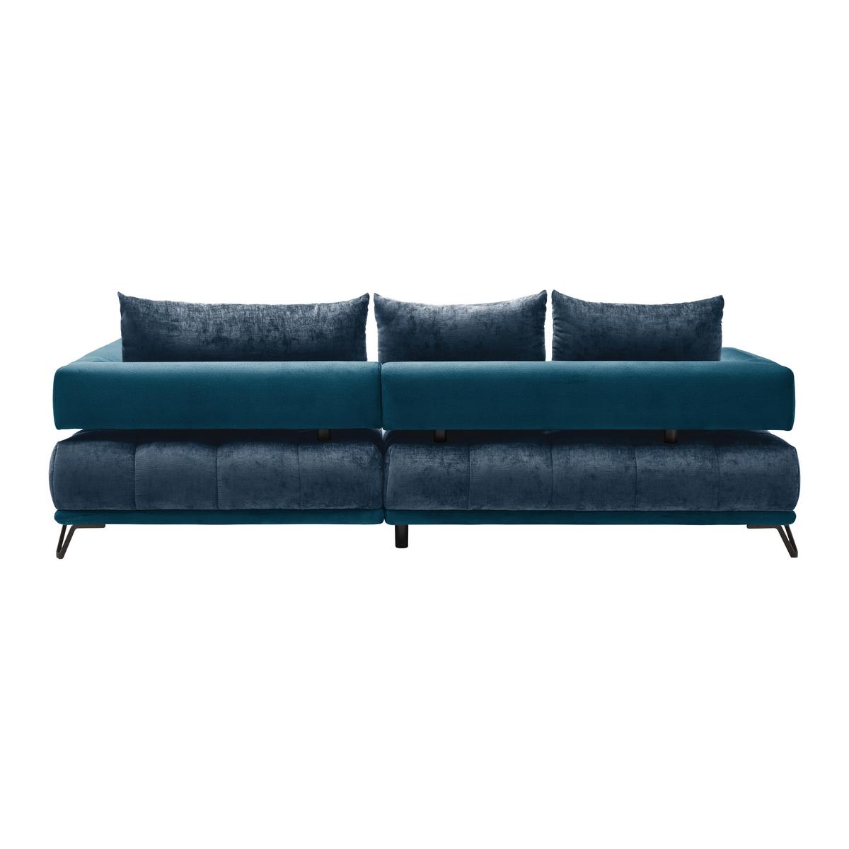 Ecksofa Morgan Royalblau - Royalblau/Schwarz, MODERN, Textil/Metall (262/67-87/184cm) - Mömax