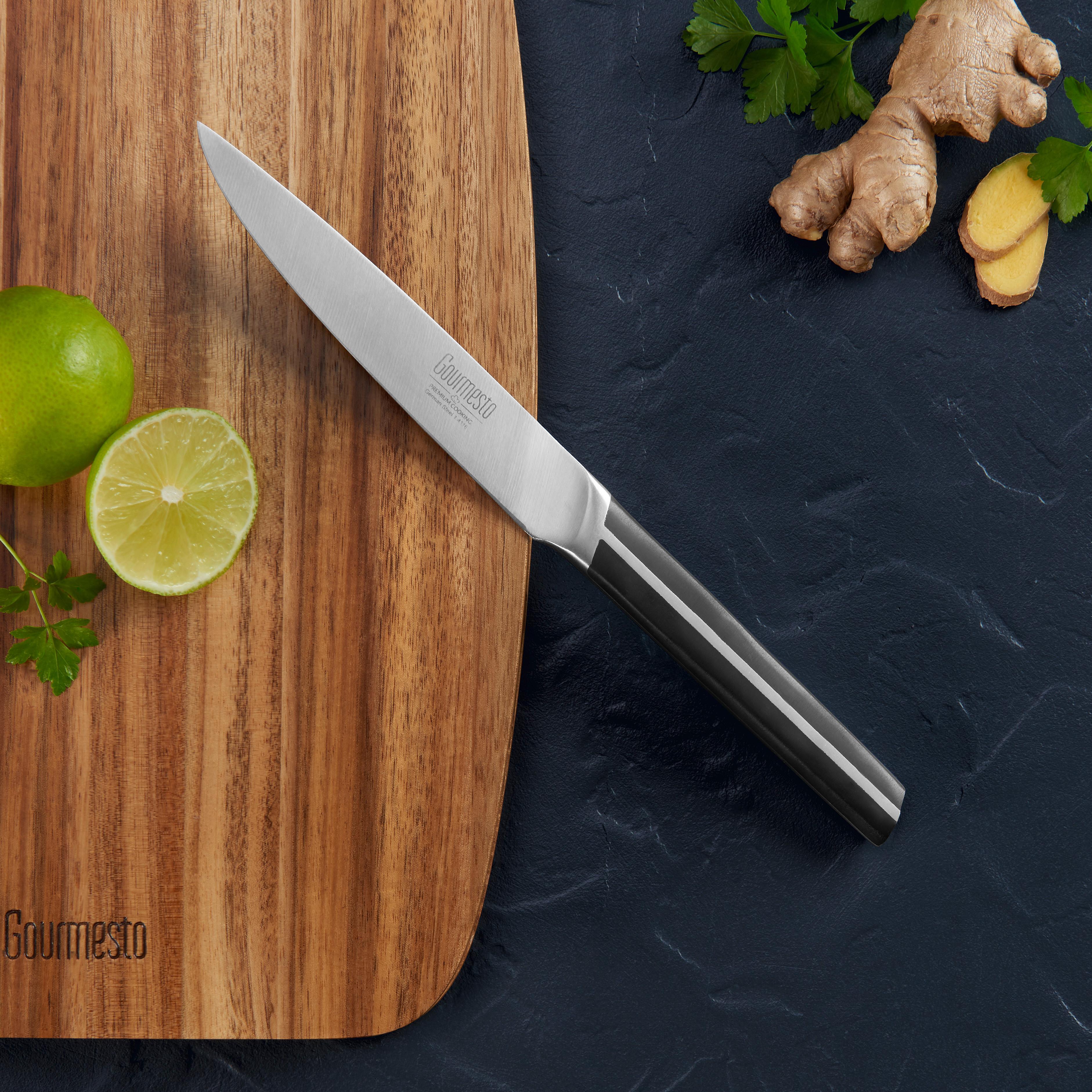 COUTEAU D’OFFICE PROFI LINE - couleur inox/noir, KONVENTIONELL, métal/matière synthétique (24,8cm) - Gourmesto