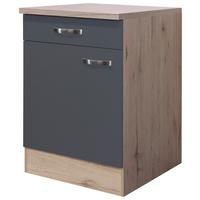 Corp inferior de bucătărie SHADOW    US60 - gri închis/stejar San Remo, Modern, material pe bază de lemn (60/85/60cm)