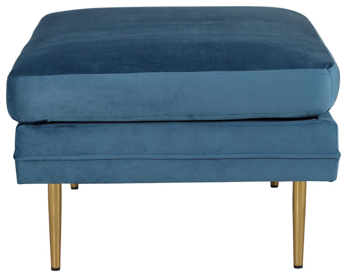 HOCKER BOOM - Blau/Goldfarben, Design, Kunststoff/Textil (90/49/70cm) - Livetastic