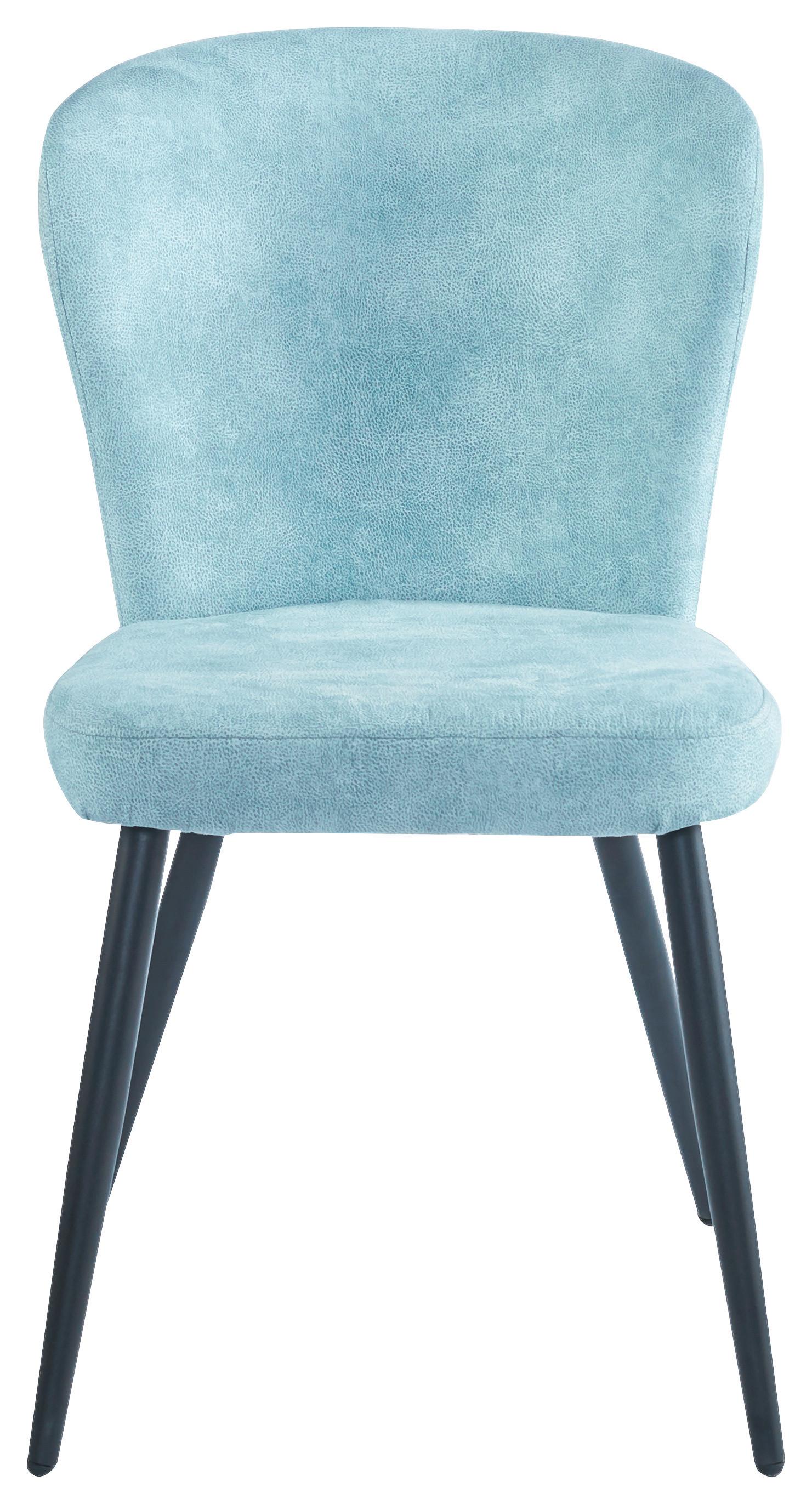 Stol Lynn, Modra, Žamet - modra/črna, Moderno, kovina/tekstil (51/86/65cm) - Mömax
